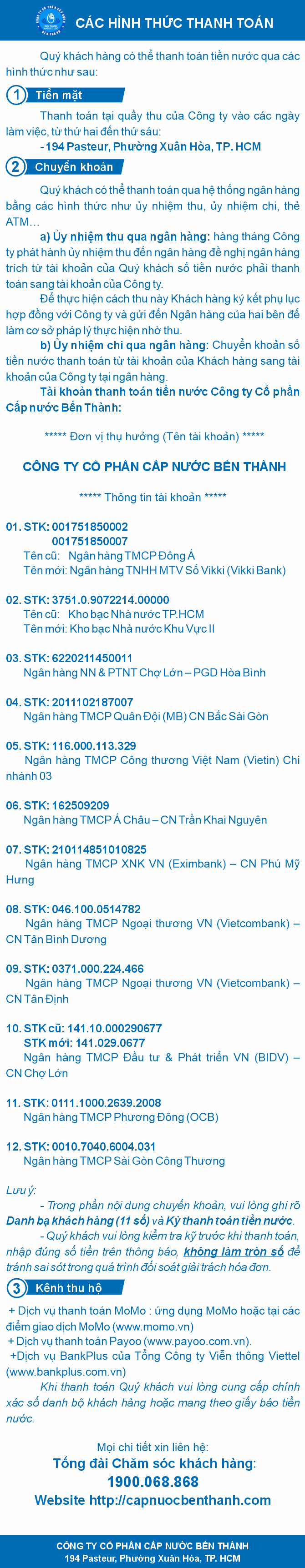 1. Công ty Cổ Phần Cấp Nước Bến Thành