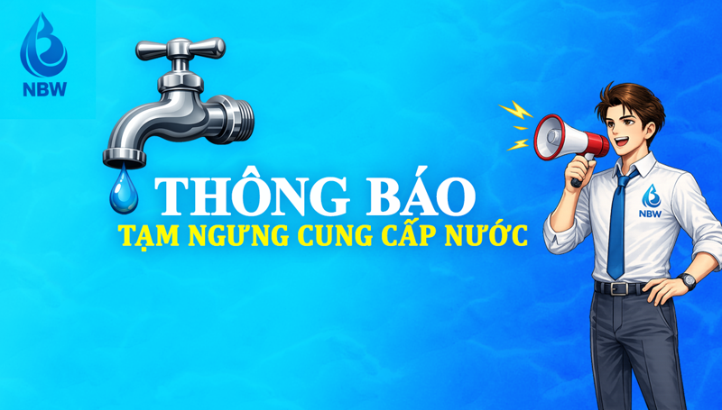 Ảnh: Thông báo V/v tạm ngưng cung cấp nước tại xã Nhà Bè để thực hiện công tác đấu nối tuyến ống gang D400